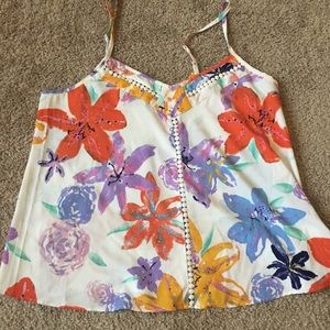 Thin floral print tank